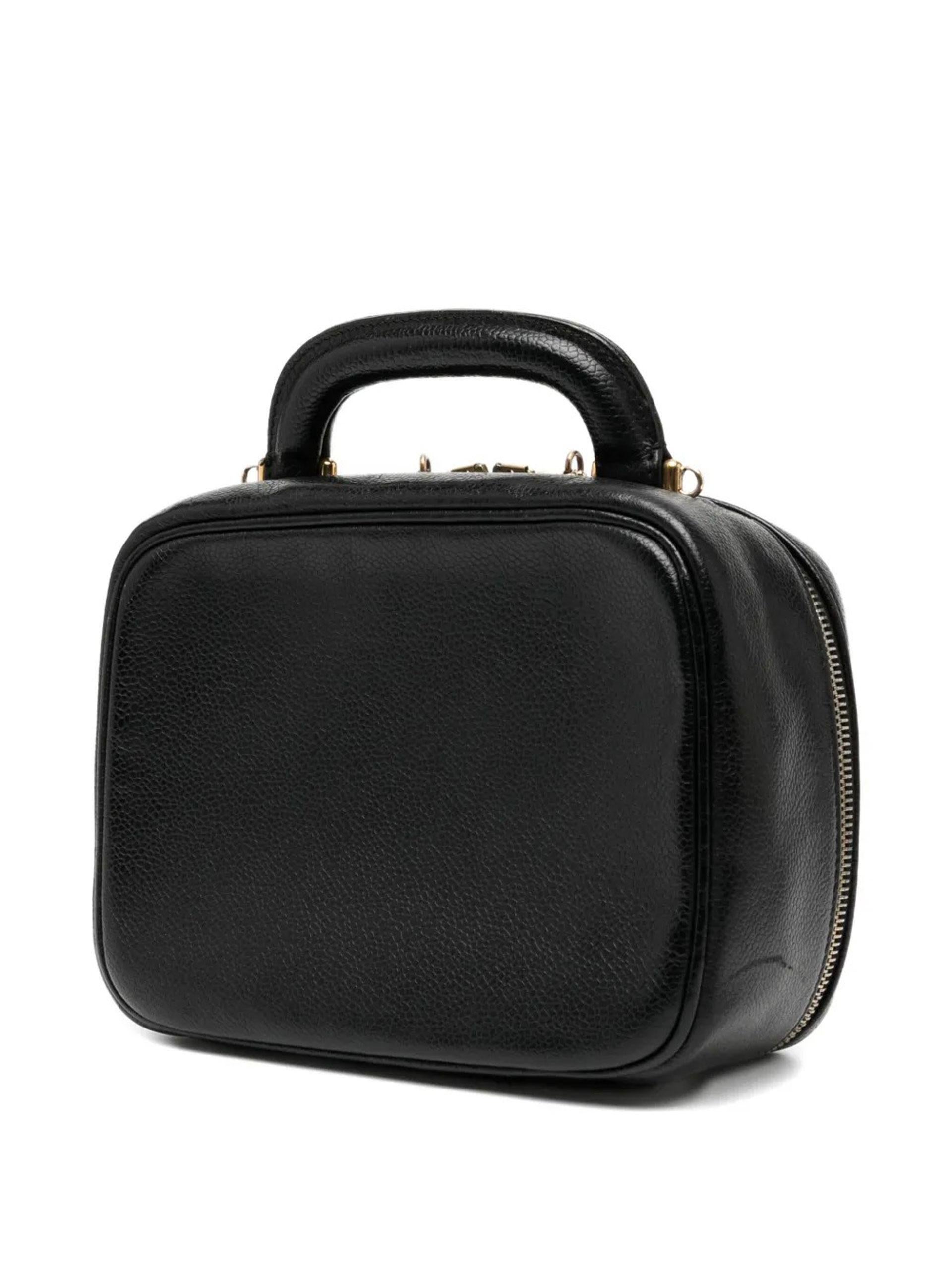 Noir Chanel Black Caviar Timeless Top Handle Vanity Shoulder Bag en vente