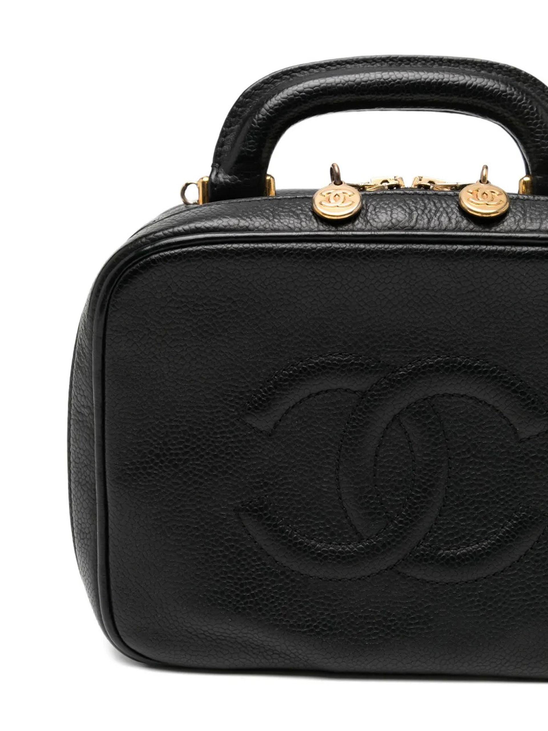 Chanel Black Caviar Timeless Top Handle Vanity Shoulder Bag Bon état - En vente à Miami, FL