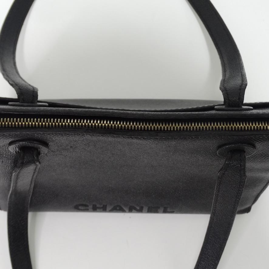 Chanel Black Caviar Trapeze Shoulder Bag circa 1990s 7