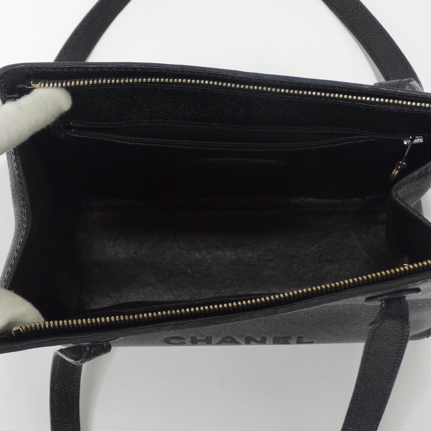Chanel Black Caviar Trapeze Shoulder Bag circa 1990s 8