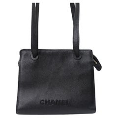 Chanel Black Caviar Trapeze Shoulder Bag circa 1990s