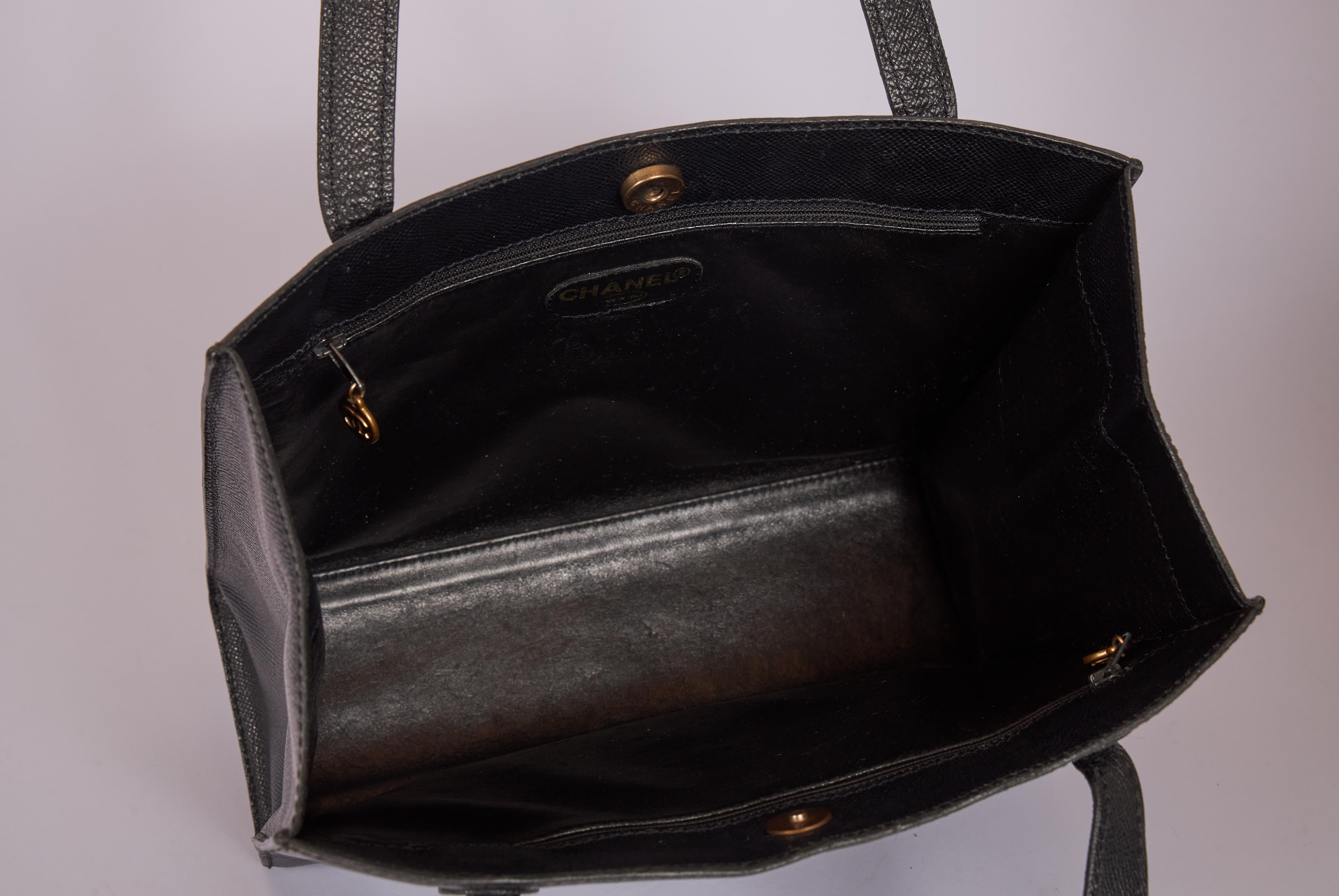 Chanel Black Caviar Trapeze Shoulder Bag 1
