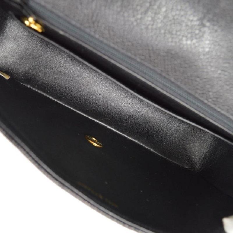 CHANEL Black Caviar Vertical Quilted Gold Evening Shoulder Medium Flap Bag For Sale 2