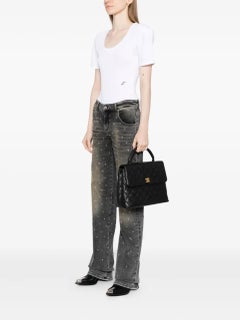 Chanel Schwarzer Kaviar Vintage Top Handle Timeless Tote