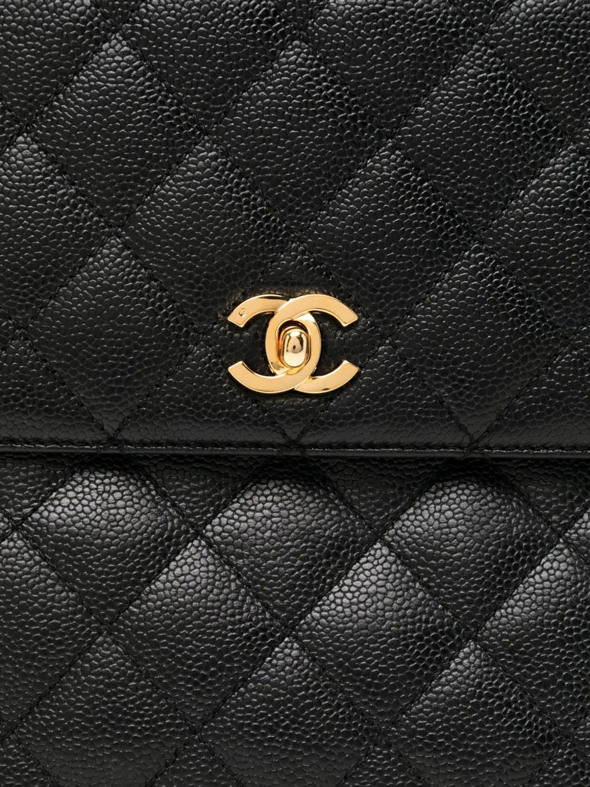 Chanel Black Caviar Vintage Top Handle Timeless Tote Bon état - En vente à Miami, FL