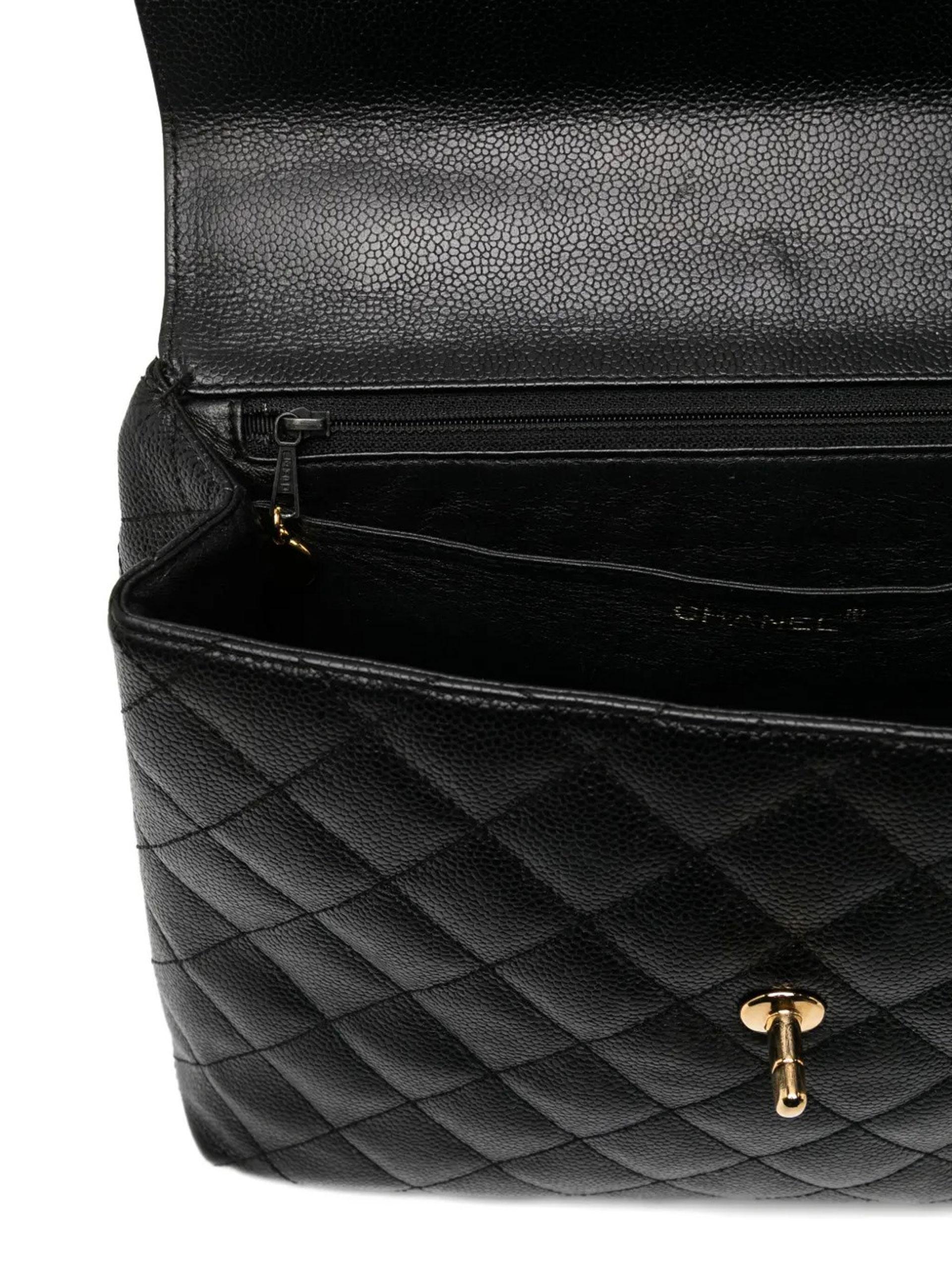 Chanel Black Caviar Vintage Top Handle Timeless Tote Unisexe en vente