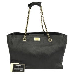 Chanel Black Caviarskin Leather Grand Shopping Bag Chanel Black Caviarskin Leather Grand Shopping Bag