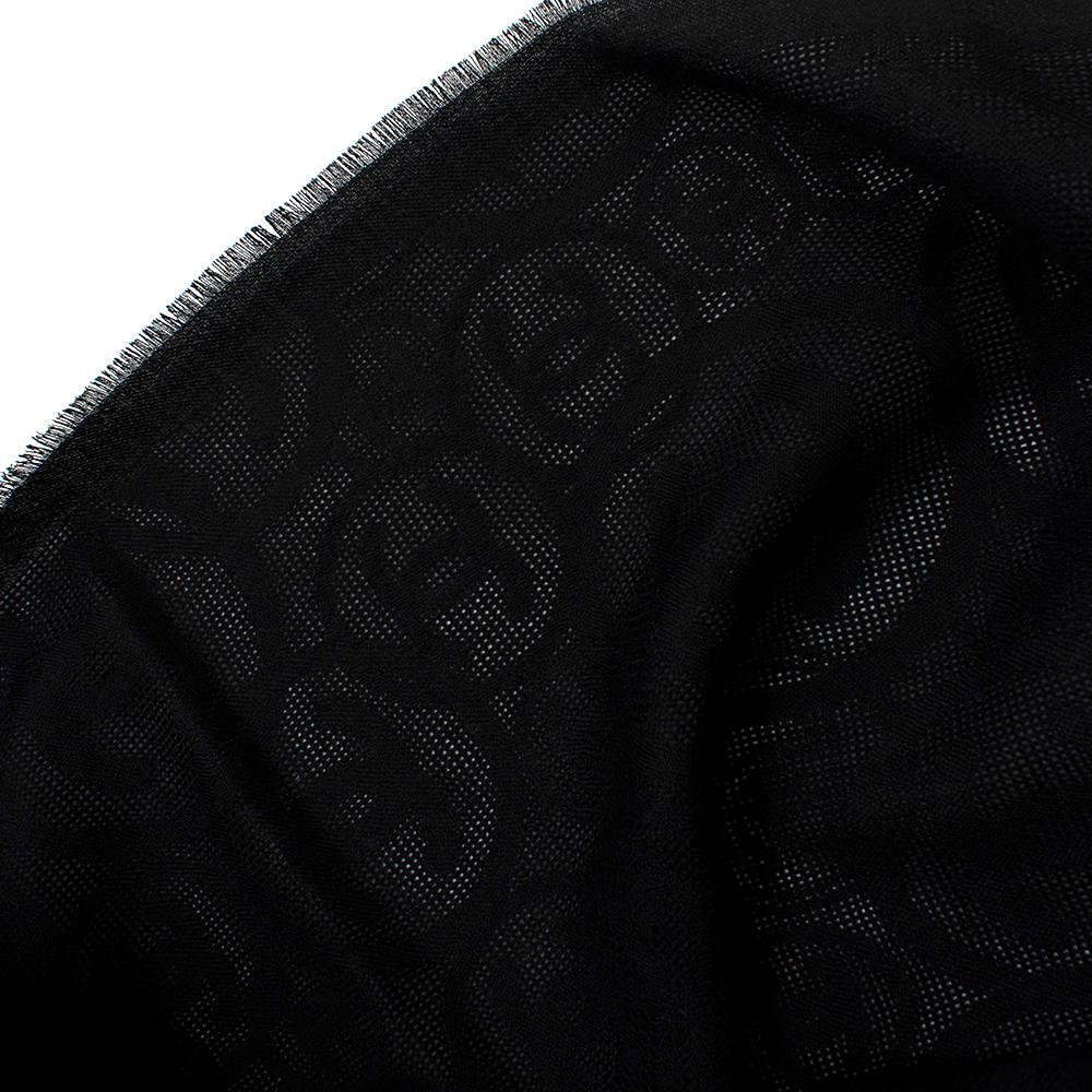 Chanel Black CC Cashmere Scarf 1