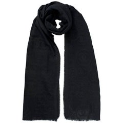 Chanel Black CC Cashmere Scarf