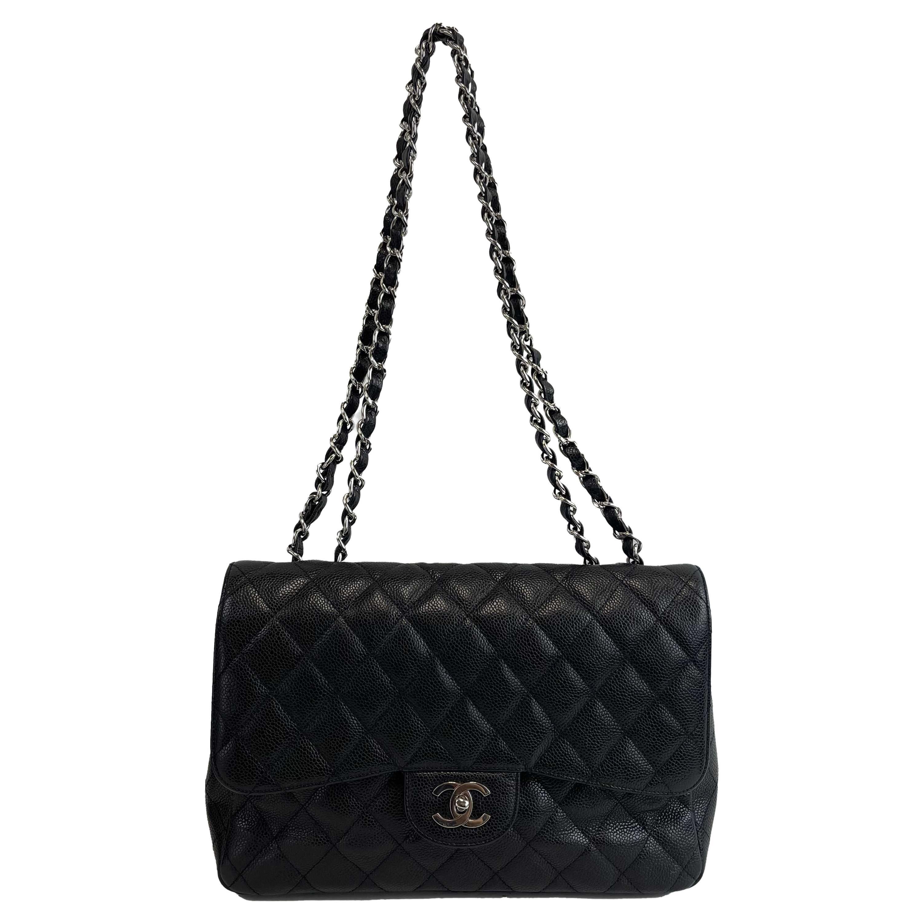 CHANEL Caviar V-Stitch WOC Wallet On Chain Black Shoulder Bag Leather at  1stDibs
