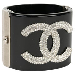 Bracciale con cristalli Chanel Black CC