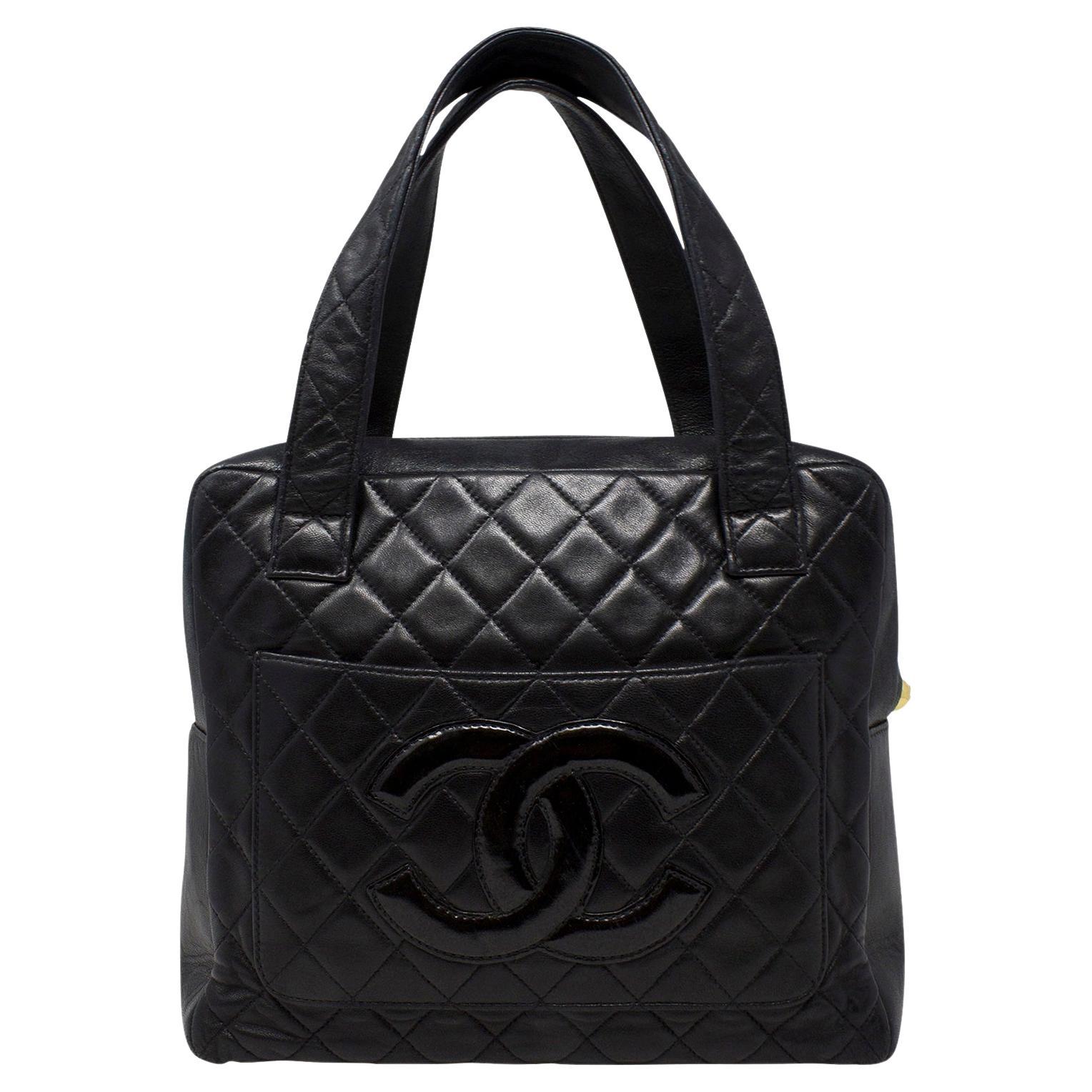 Chanel Black CC Double Logo Bag For Sale