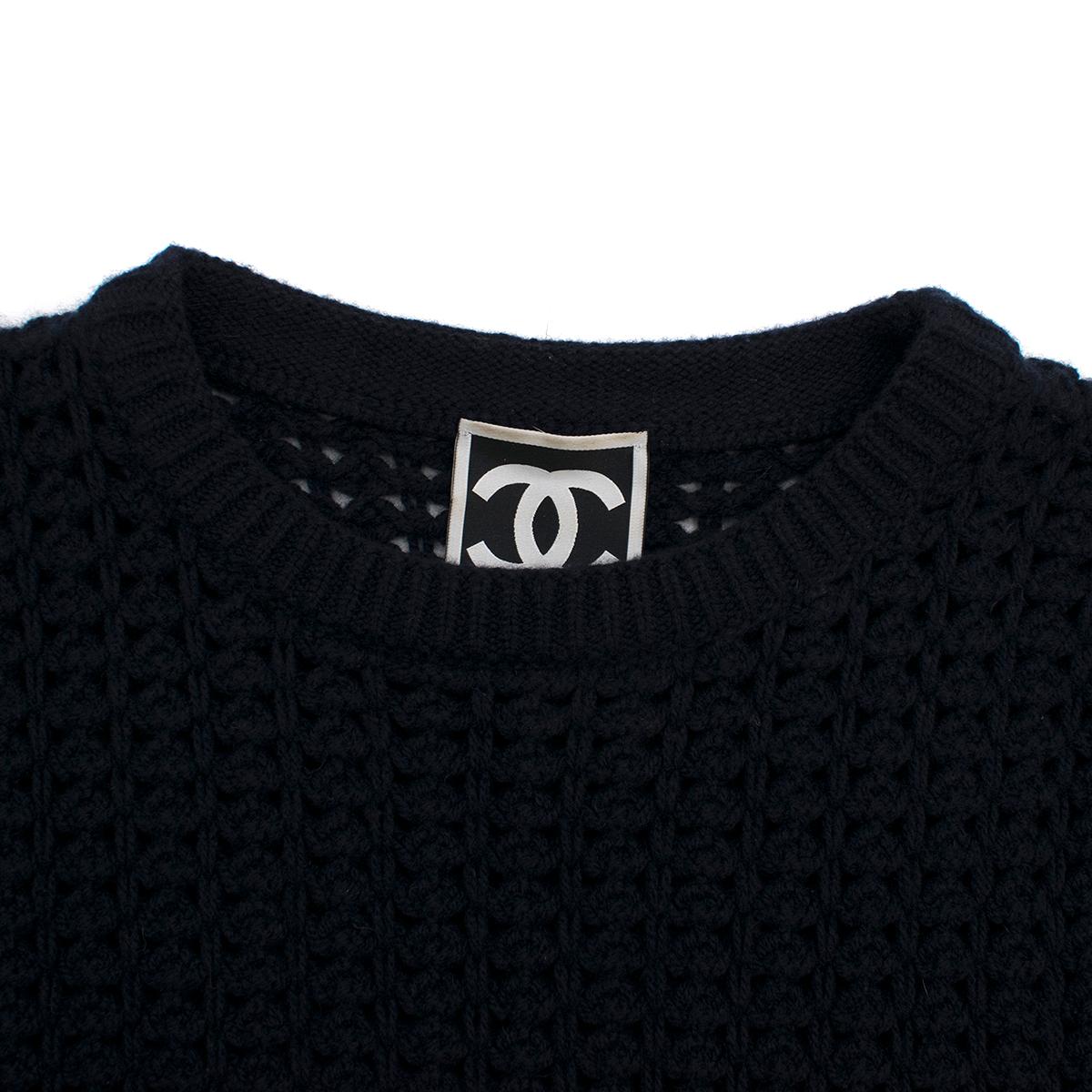Chanel black CC-knit cropped cami top 38 FR 3