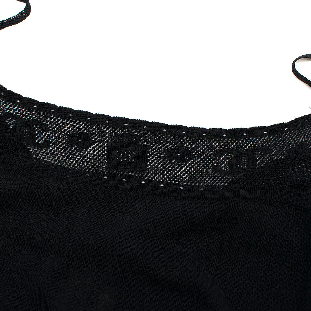 Chanel black CC-knit cropped cami top 38 FR In Excellent Condition In London, GB