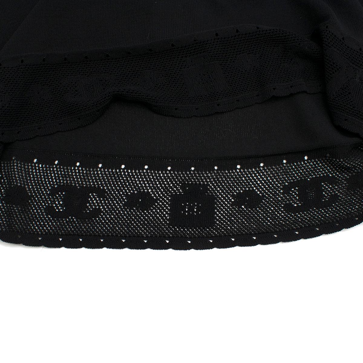 Women's Chanel black CC-knit cropped cami top 38 FR