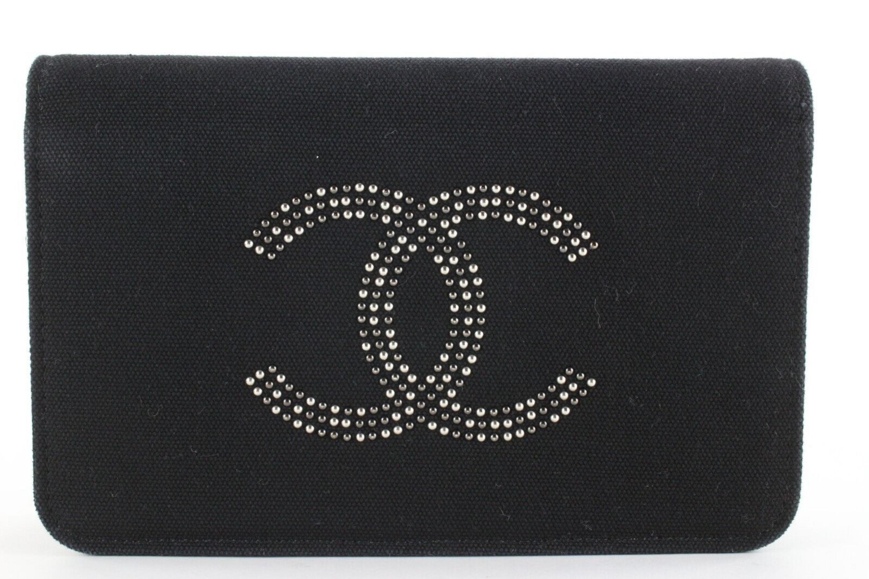 Chanel Black CC Logo All Over Wallet on Chain WOC SHW 20C26a For Sale 4