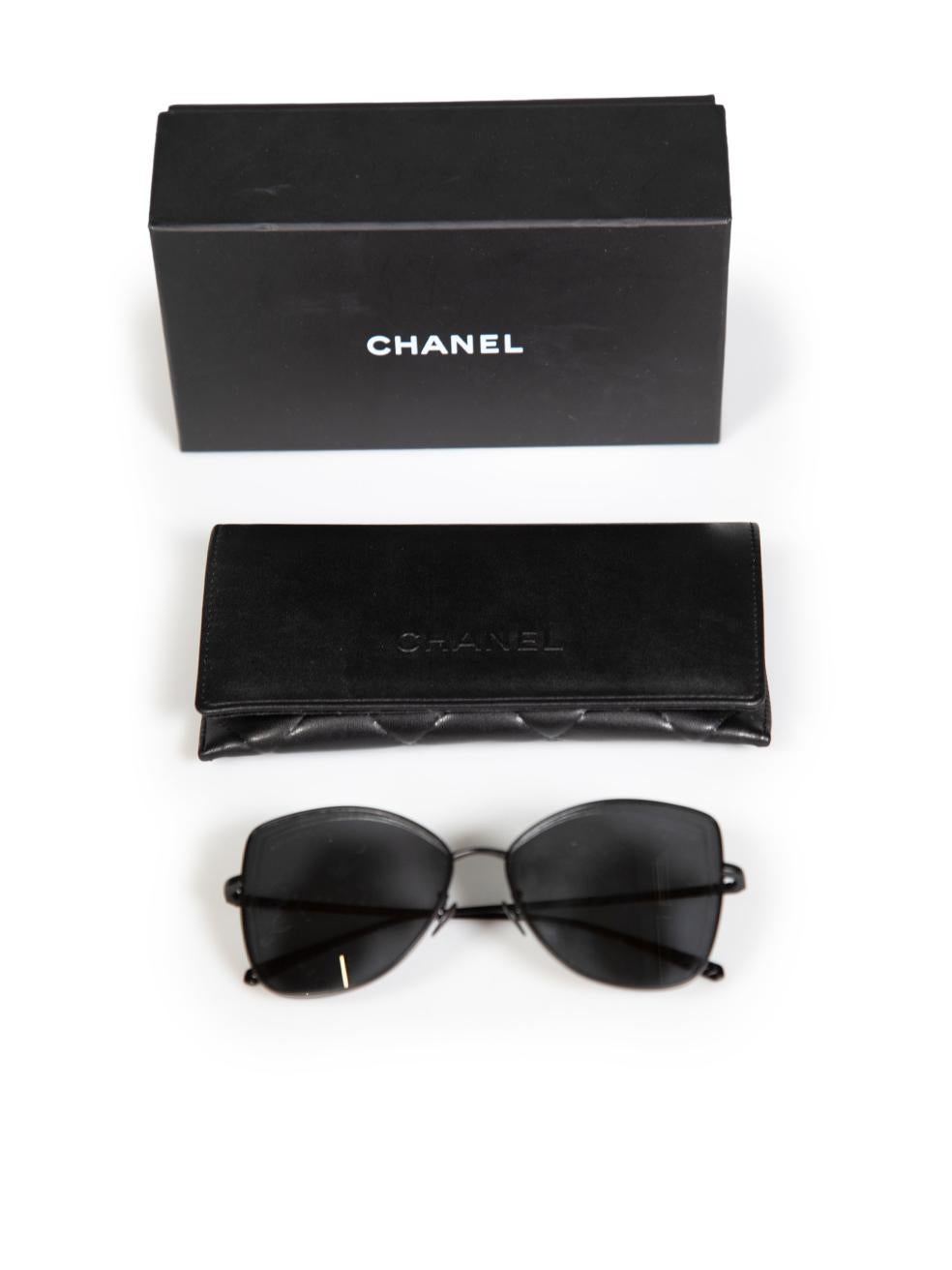 Chanel Black CC Logo Butterfly-Eye Sunglasses 1