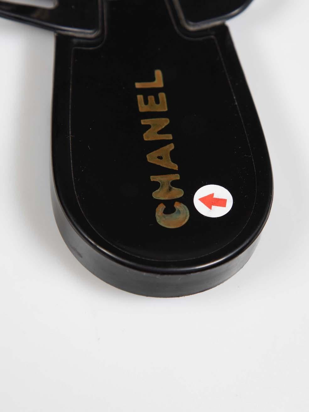 Chanel Black CC Logo Camellia Sandals Size IT 39 3