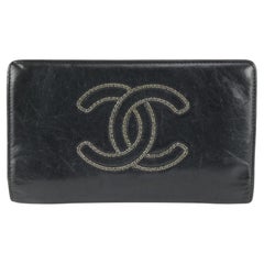 Chanel Black CC Logo Flap Wallet 123c35