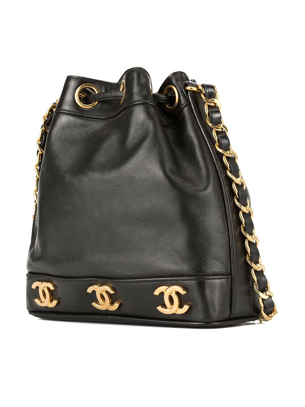 Chanel Black CC Logo Mini Multi Six Crossbody Lambskin Tote en vente 9