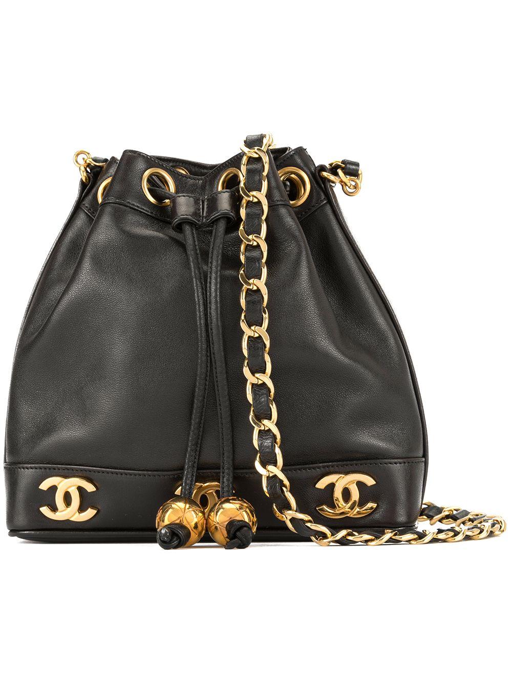 Chanel Black CC Logo Mini Multi Six Crossbody Lambskin Tote en vente 1