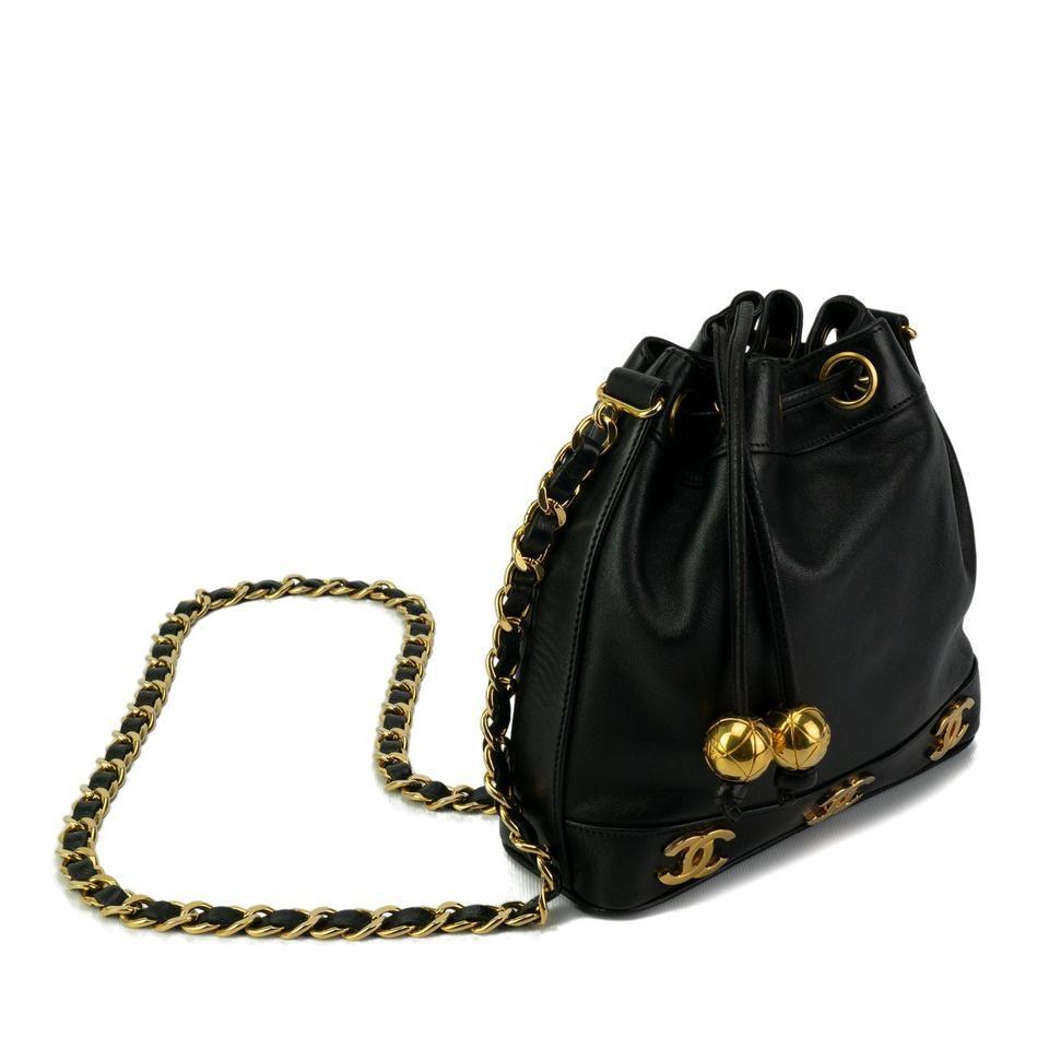 Chanel Black CC Logo Mini Multi Six Crossbody Lambskin Tote en vente 2