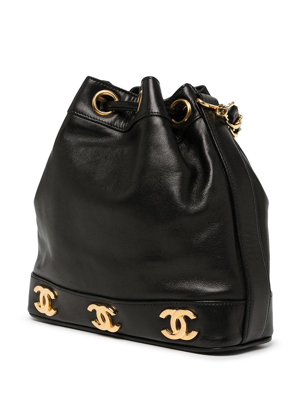 Chanel Black CC Logo Mini Multi Six Crossbody Lambskin Tote en vente 3