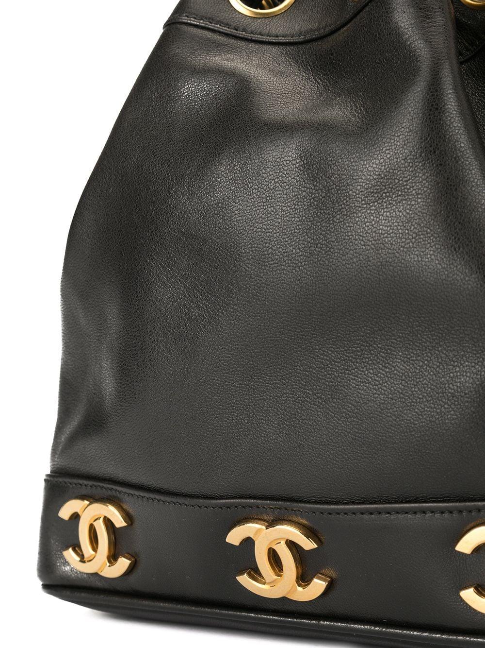 Chanel Black CC Logo Mini Multi Six Crossbody Lambskin Tote en vente 4