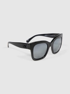 Chanel Schwarze CC Logo-Sonnenbrille in Übergröße