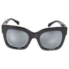 Chanel Black CC Logo Oversized Sunglasses