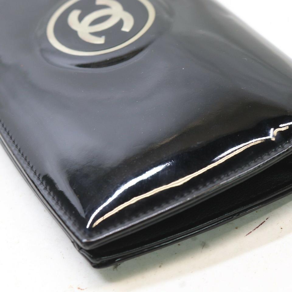 Women's Chanel Black CC Logo Patent Flap Wallet 862472