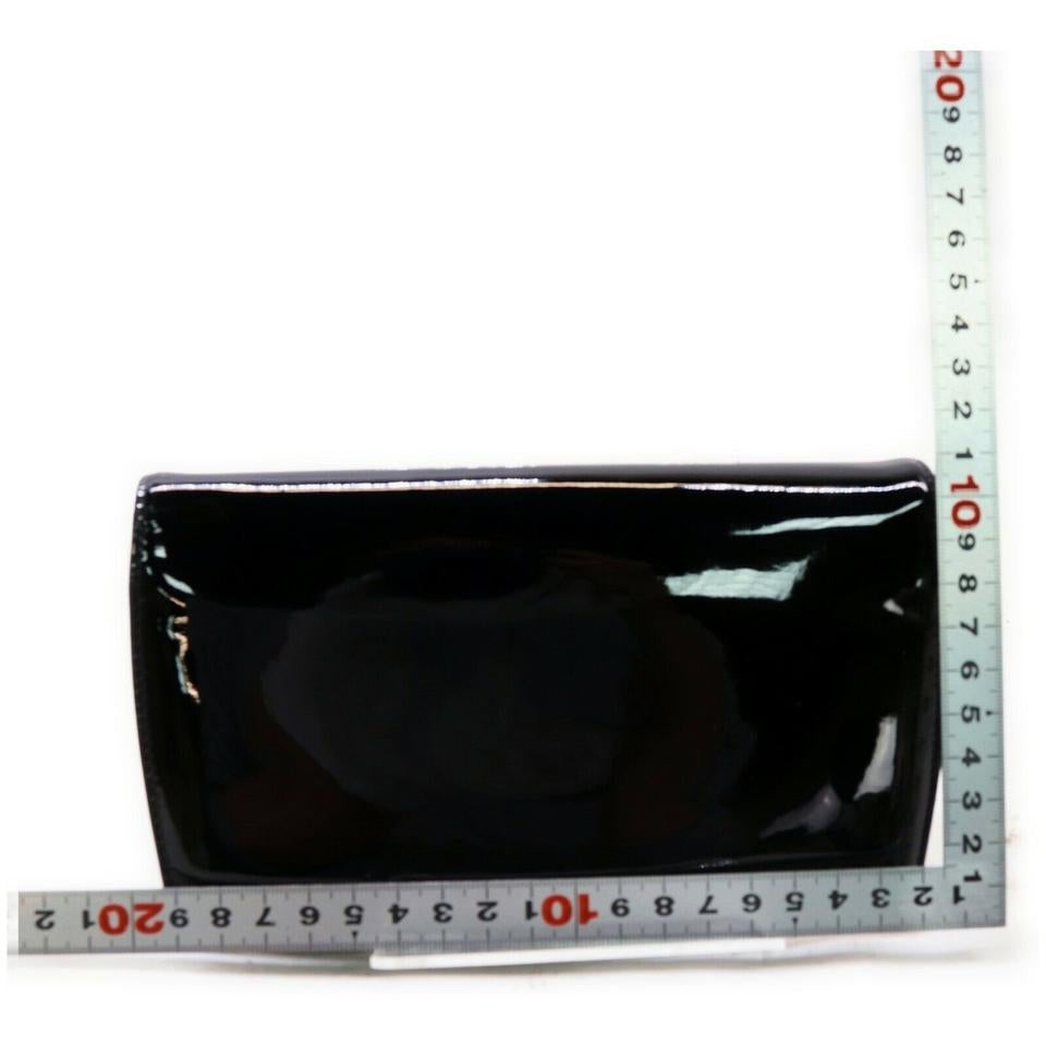 Chanel Black CC Logo Patent Flap Wallet 862472 4