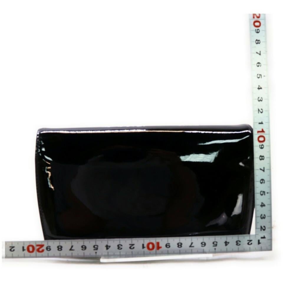 Chanel Chanel Schwarz CC Logo Brieftasche mit Lacklederklappe 862472 5