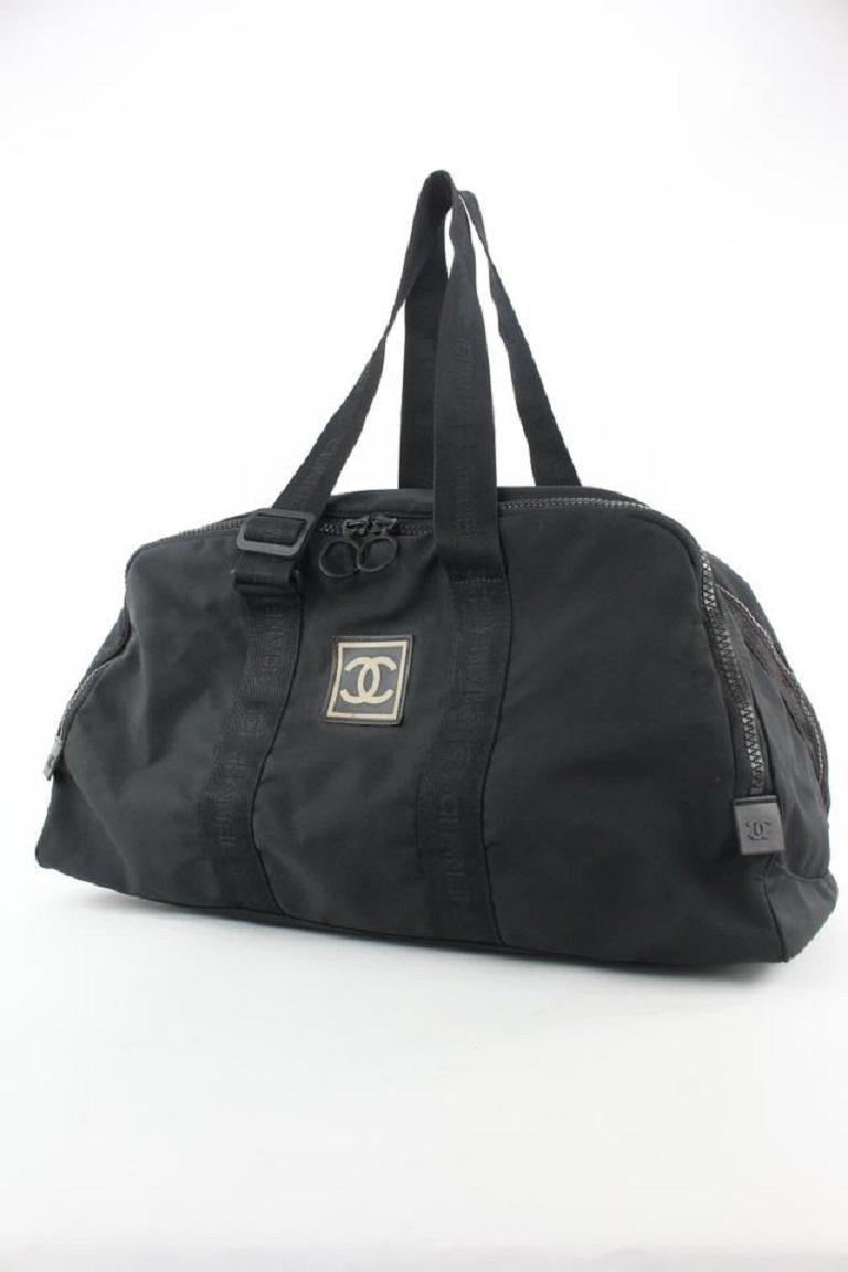 Chanel Black CC Logo Sports Boston Duffle Bag 879cas412


