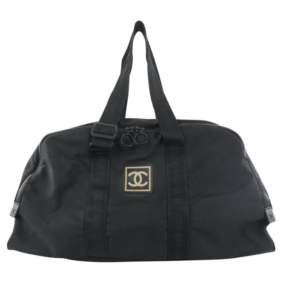 Chanel Black CC Logo Sports Boston Duffle Bag 879cas412