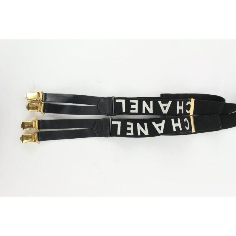 Chanel Black CC Logo Suspenders Braces 106c6 For Sale 3