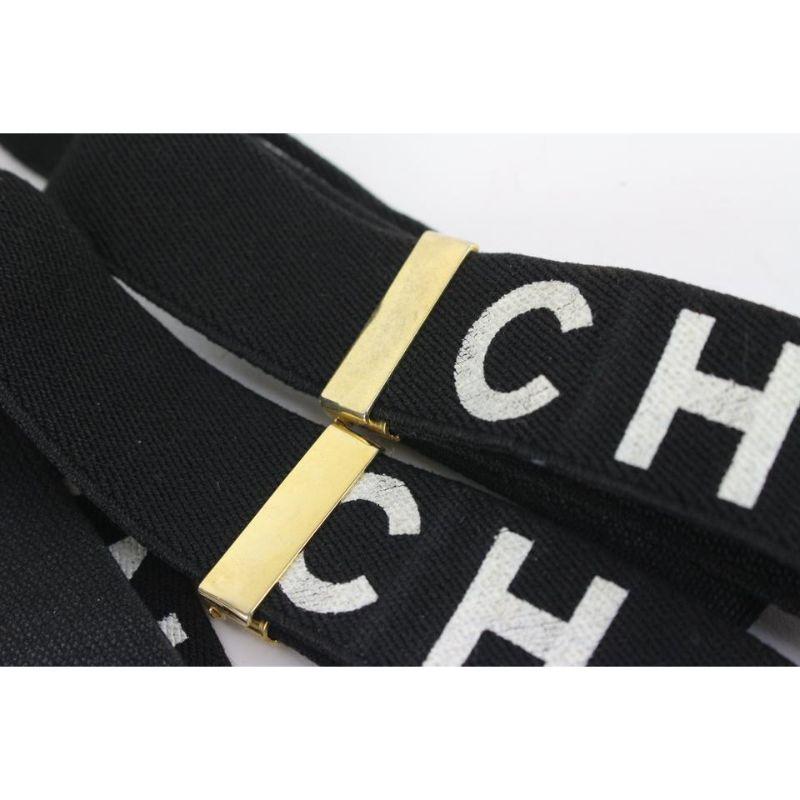 Chanel Black CC Logo Suspenders Braces 106c6 For Sale 4