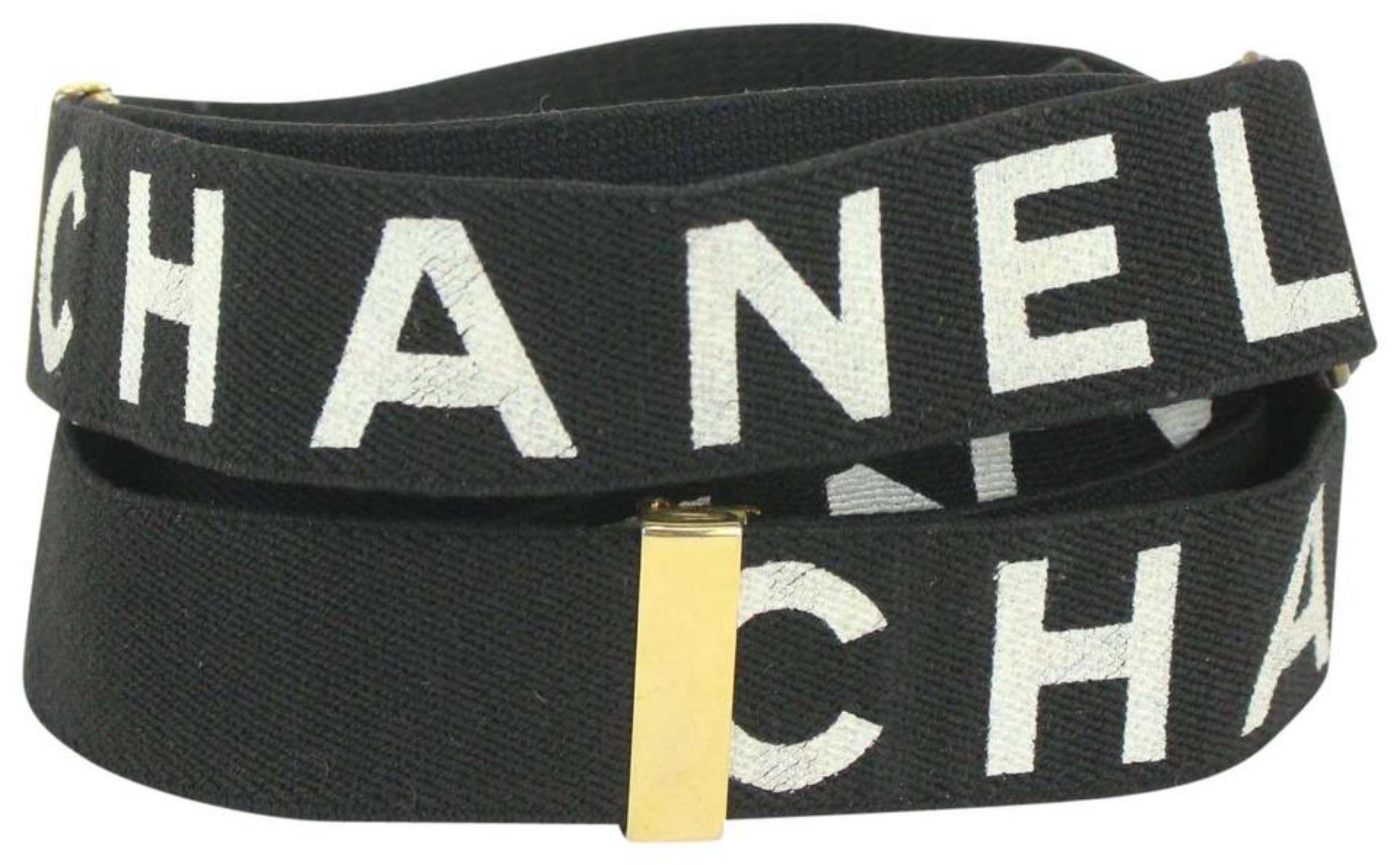 Chanel Black CC Logo Suspenders Braces 106c6 For Sale 5