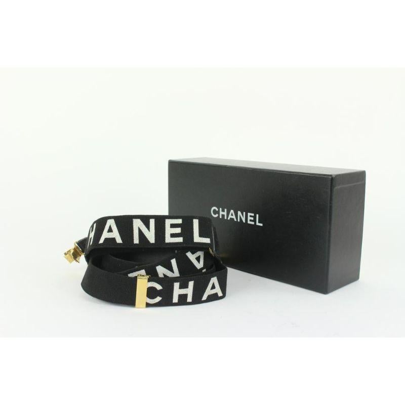 Chanel Schwarz CC Logo Hosenträger Hosenträger 106c6 im Zustand „Gut“ im Angebot in Dix hills, NY