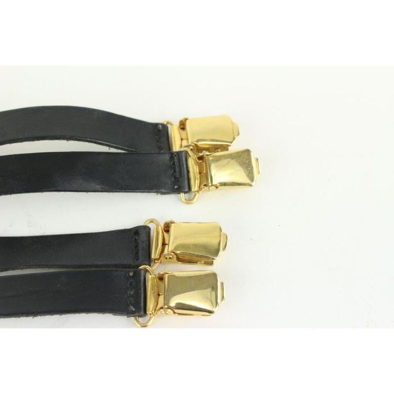 Chanel Black CC Logo Suspenders Braces 106c6 For Sale 2