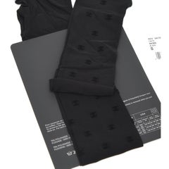 CHANEL Black CC Logo Tights Stockings Sz S NWT 2021