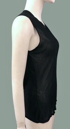 Chanel Black CC Meshed Sleeveless Top