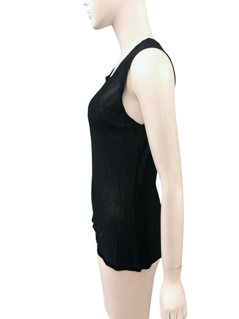 Women's or Men's Chanel Black CC Meshed Sleeveless Top   For Sale