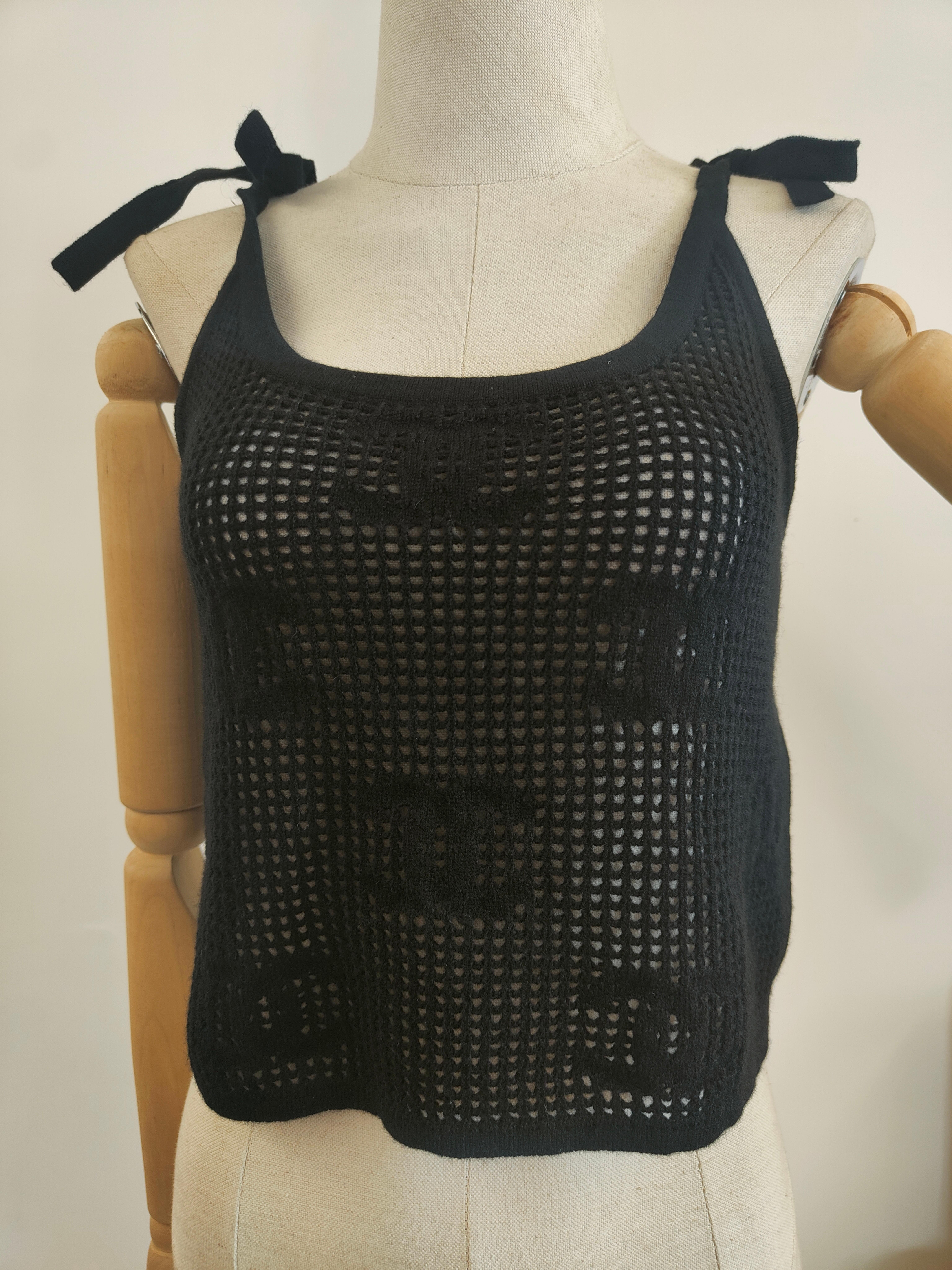 Chanel black CC See through top
Size 42