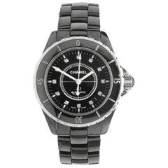 Chanel Céramique noire J12 cadran diamant