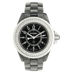 J12-G10 black ceramic and diamond watch, Chanel