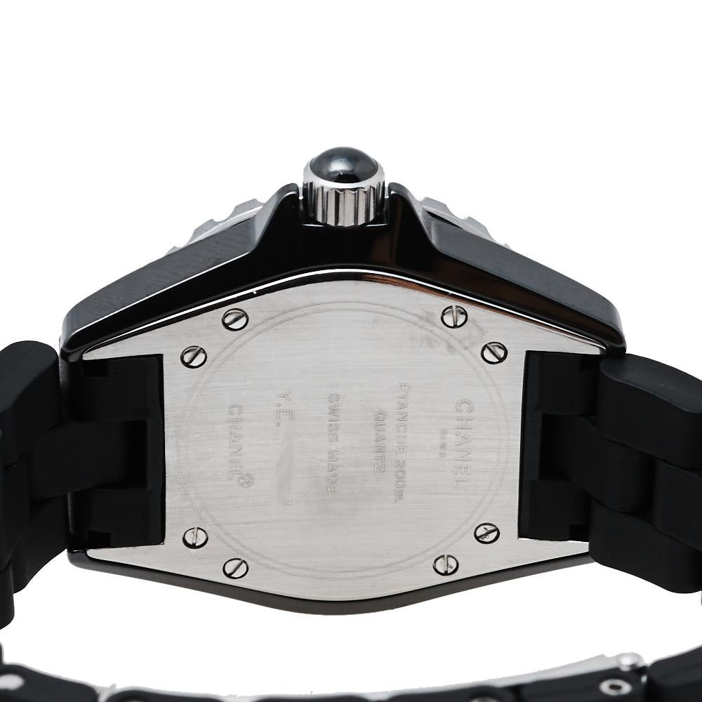Chanel Black Ceramic & Rubber J12 H0681 Unisex Wristwatch 33 mm 1