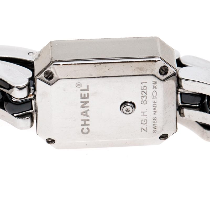 Chanel Black Ceramic Stainless Steel Diamond Premiere Women's Wristwatch 15 mm 2
