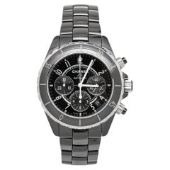 Chanel Black Ceramic Stainless Steel J12 H0940 Men's Wristwatch 41 mm
