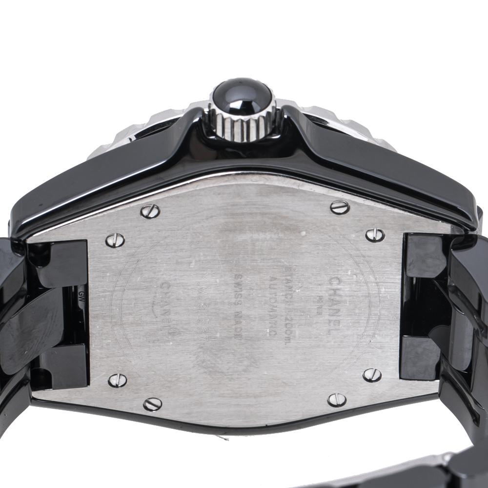 Chanel Black Ceramic Stainless Steel J12 Women's Wristwatch 39 mm 1